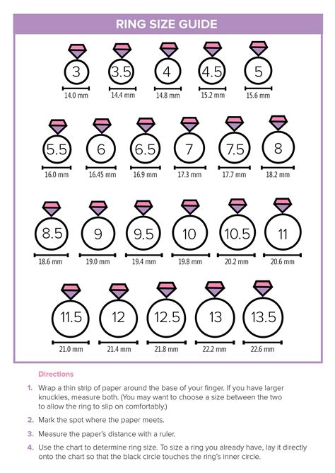 women's ring|printable women's ring size chart.